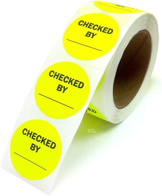 2" Inventory Control/Date 500 Permanent Labels Yellow “Checked by” Labels 3" Core