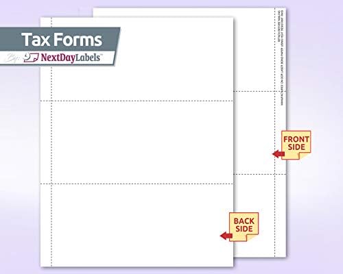 2025 3 UP Laser W-2 Forms, Employee Copy, Horizontal Format (100 Blank Sheets & Envelopes)