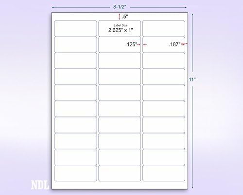 8-1/2" x 11" Orange Fluorescent 30 Labels per Sheet 1" x 2-5/8"