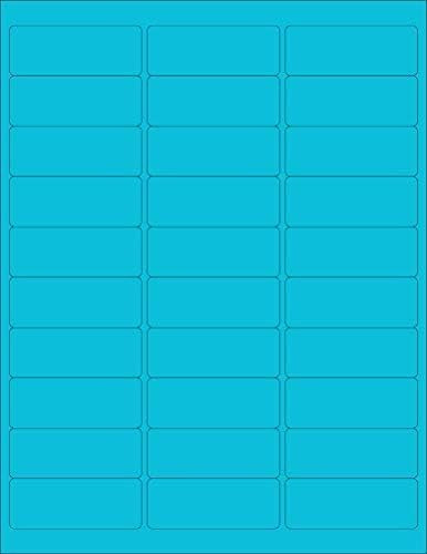 8-1/2" x 11" Blue Fluorescent 30 Labels per Sheet 1" x 2-5/8"