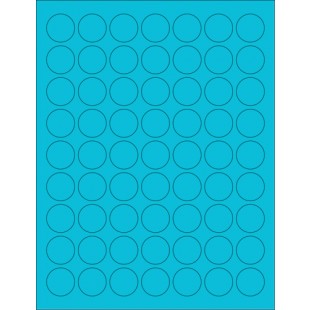 8-1/2" x 11" Blue Fluorescent 63 Labels per Sheet 1" Round