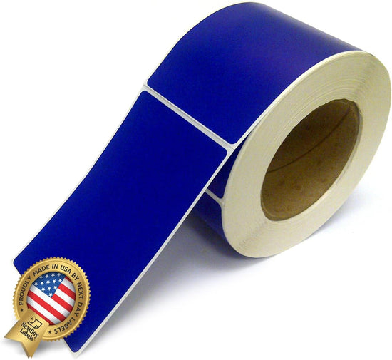 Rectangle Inventory Color Coding Labels - Blue - 3 x 5