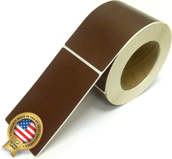 Rectangle Inventory Color Coding Labels - Brown - 3 x 5