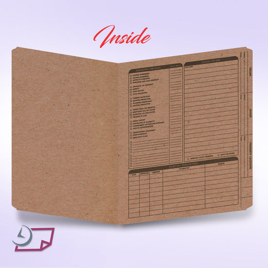 Real Estate Folder Right Panel List Letter Size, Brown Kraft