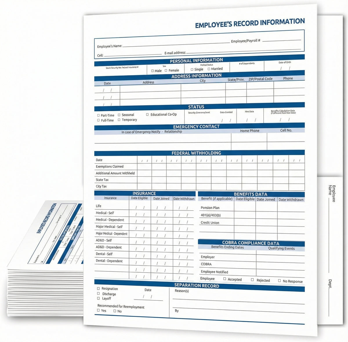 Employee Record Folders 9.5 x 11.5
