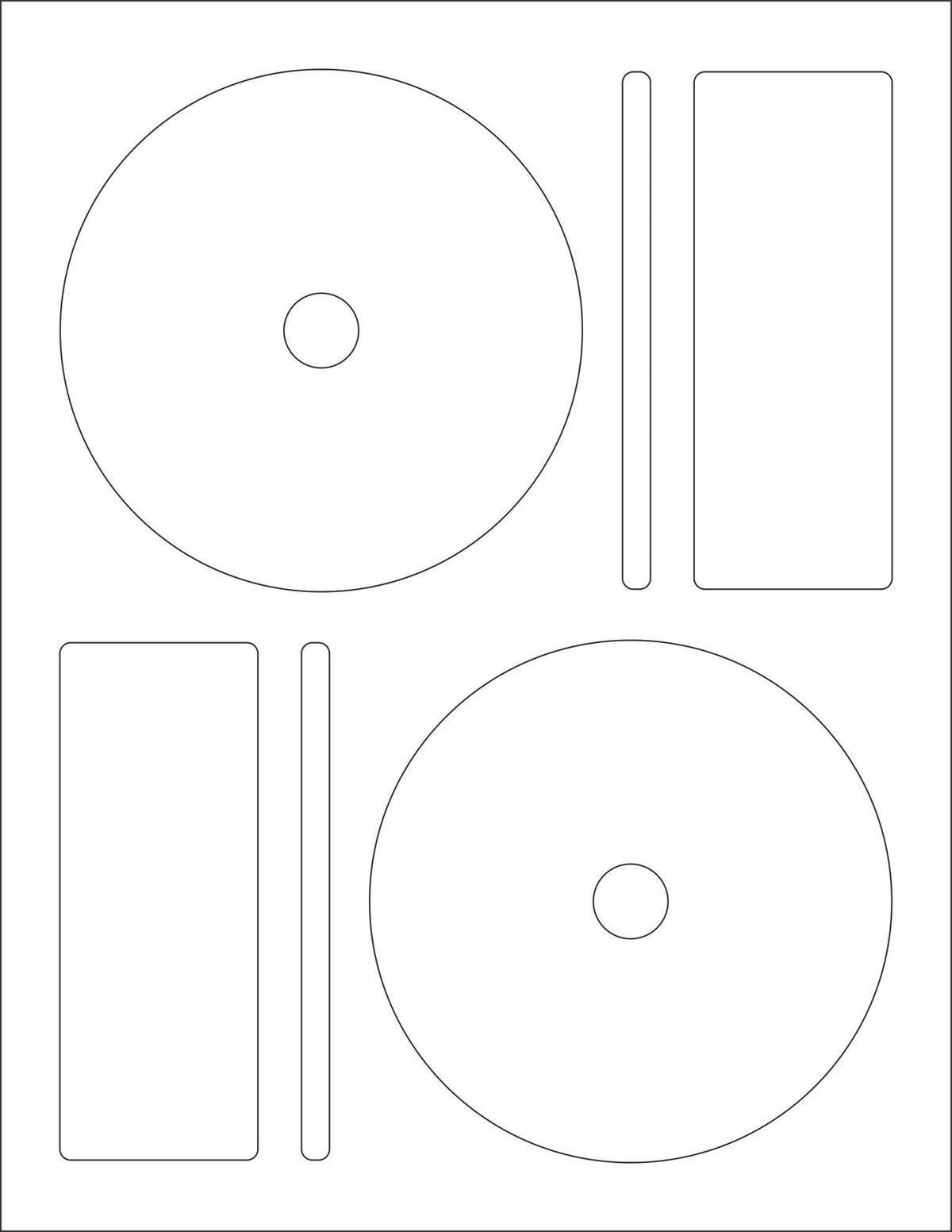 8-1/2 x 11 CD/DVD Label 2 per Page
