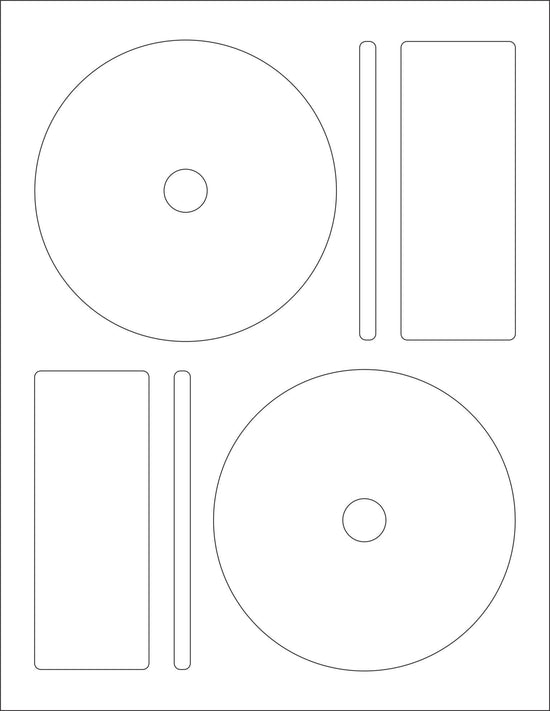 8-1/2 x 11 CD/DVD Label 2 per Page
