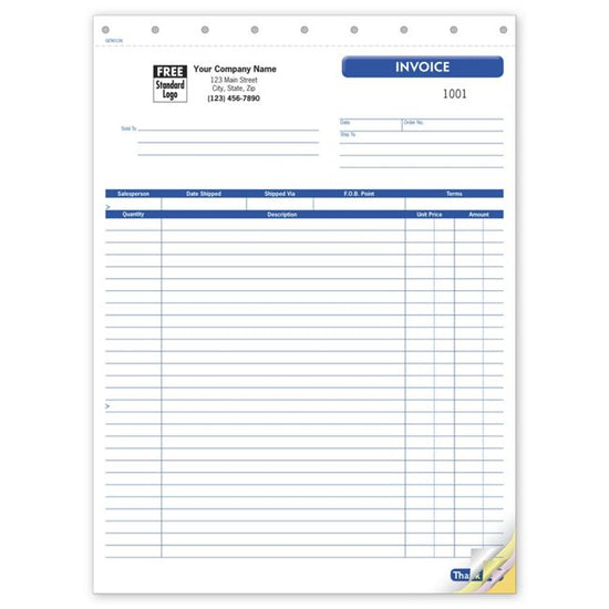 Shipping Invoice, Large, 8 1/2 X 11"
