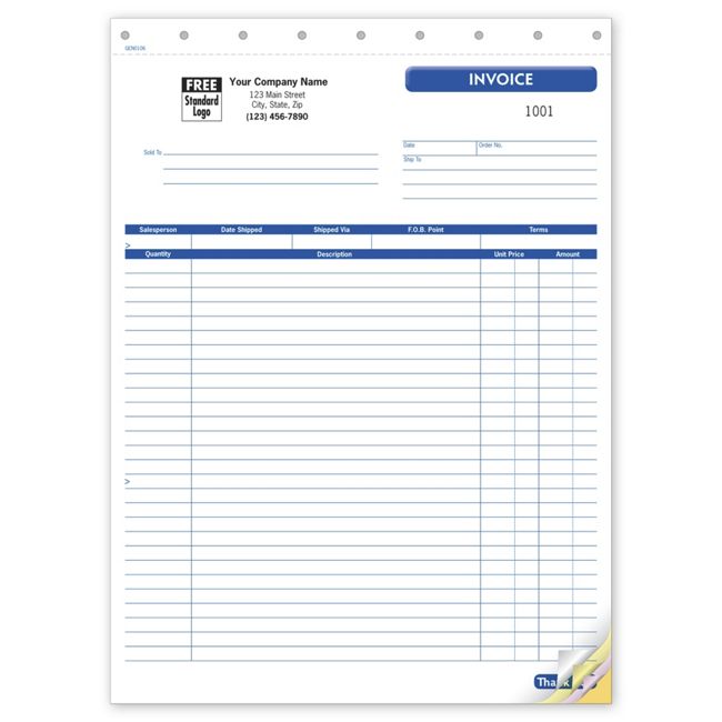 Shipping Invoice, Large, 8 1/2 X 11"