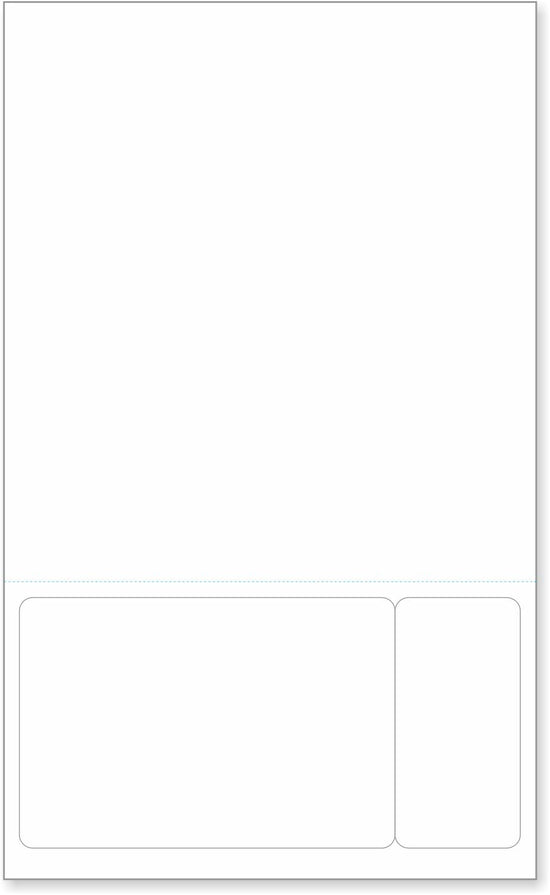 Integrated Label Form 8-1/2 x 14" Laser Sheet 1 Horizontal Perforation Label Size - 6 x 4 Label Size - 2 x 4
