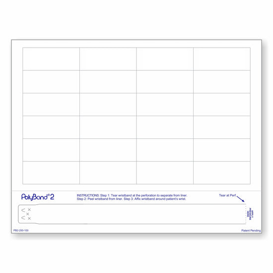 8-1/2" x 11" Wrist Band For Adults 24 Labels