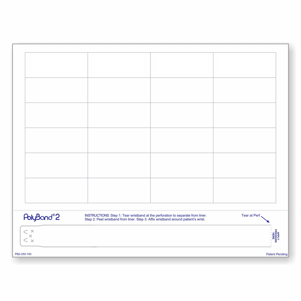 8-1/2" x 11" Wrist Band For Adults 24 Labels