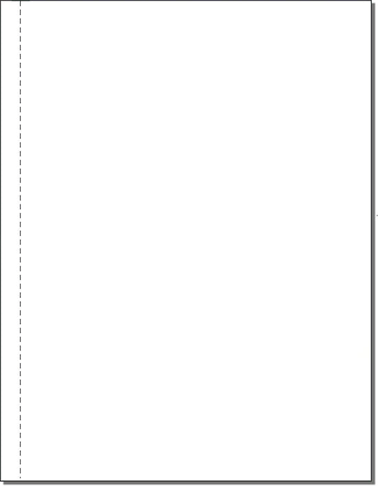 8-1/2 x 11" 24# Perforated Paper, 1 Vert. perf @ 1/2" from Left