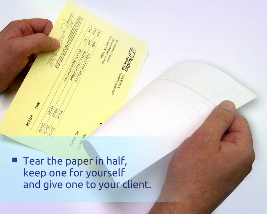 Two-Part NCR Paper on One Sheet