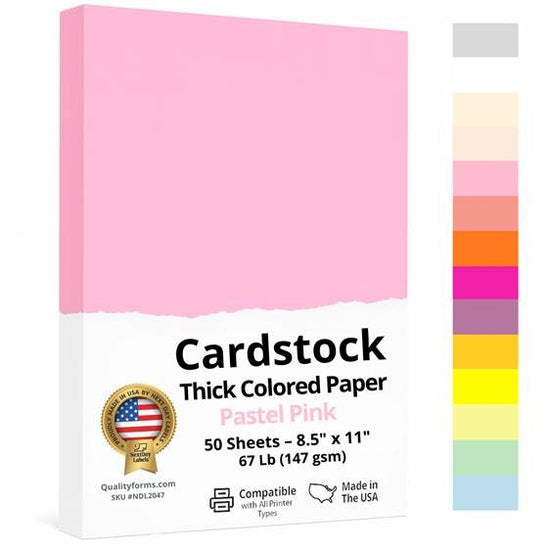 8-1/2 x 11" Letter, 67 Lb. Cover Card Stock, Pink