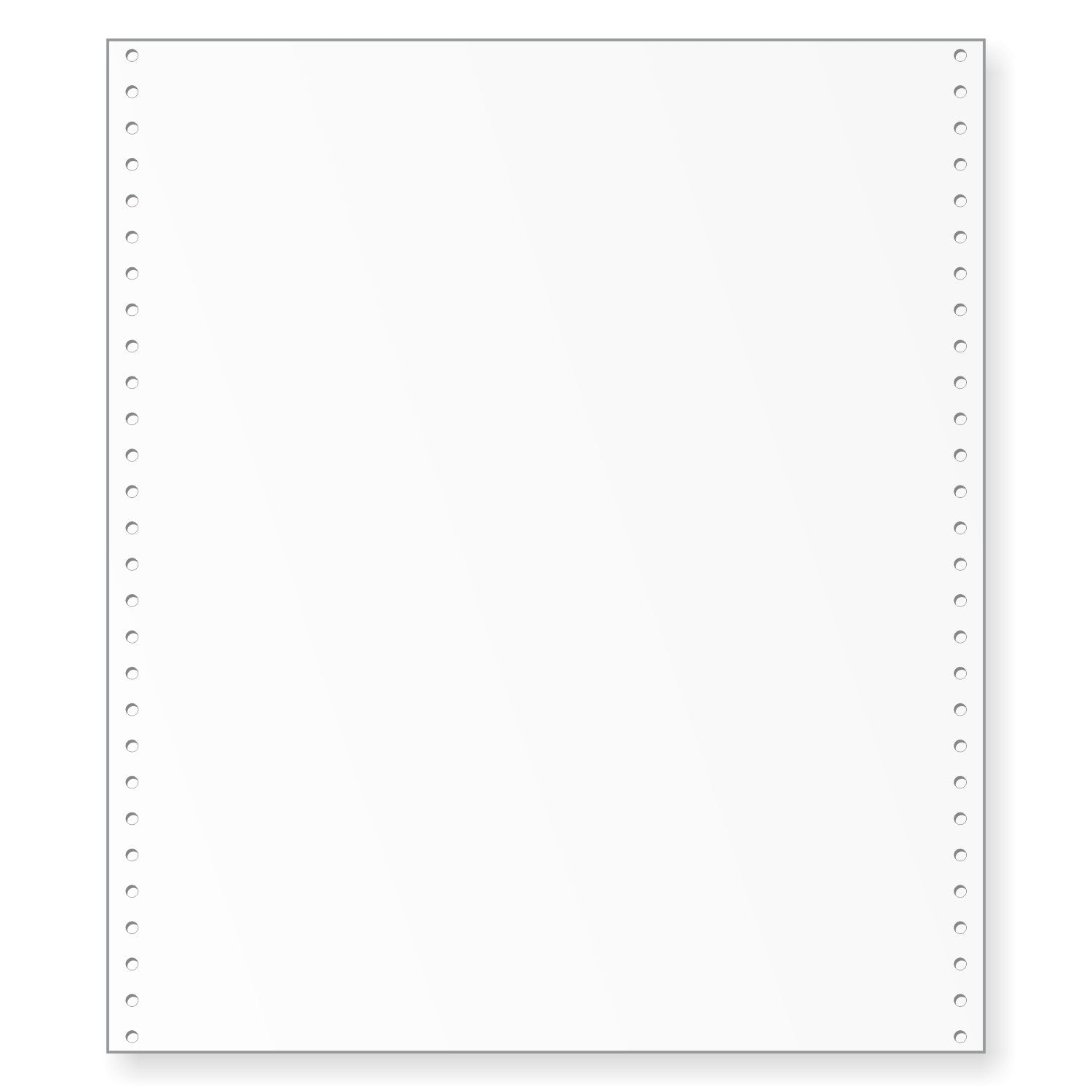 9-1/2 x 11" Continuous Paper, 15# White 2 Part with No Side Perfs