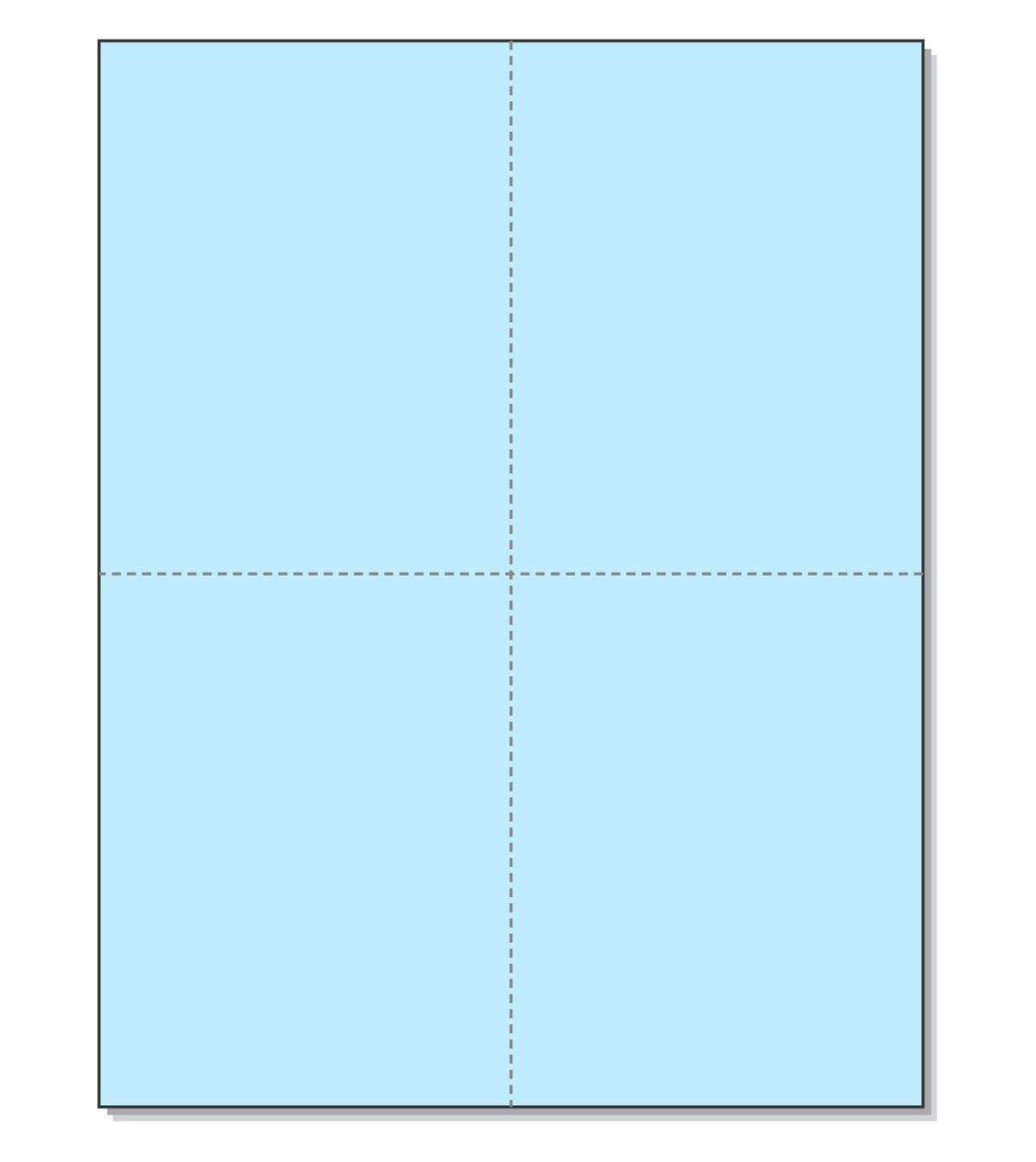 8-1/2 x11 Laser Cards 4 Up - Blue