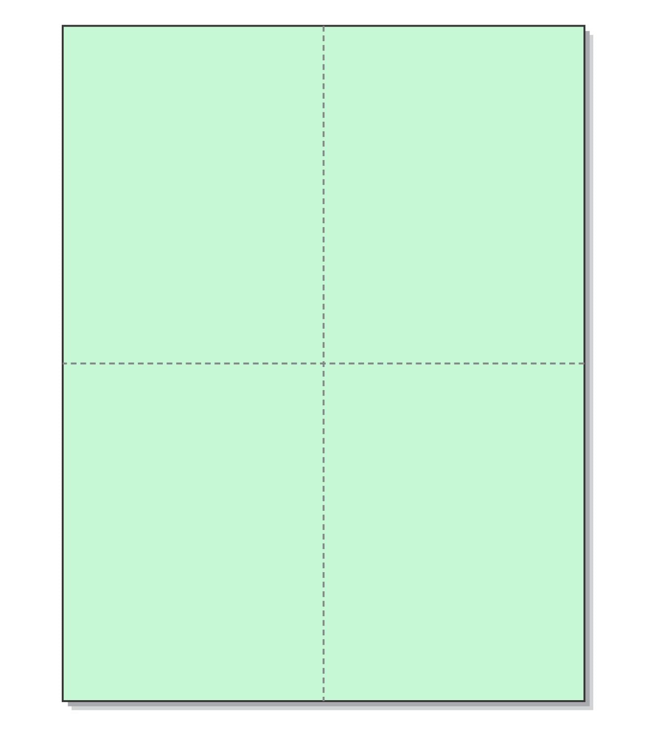8-1/2 x11 Laser Cards 4 Up - Green