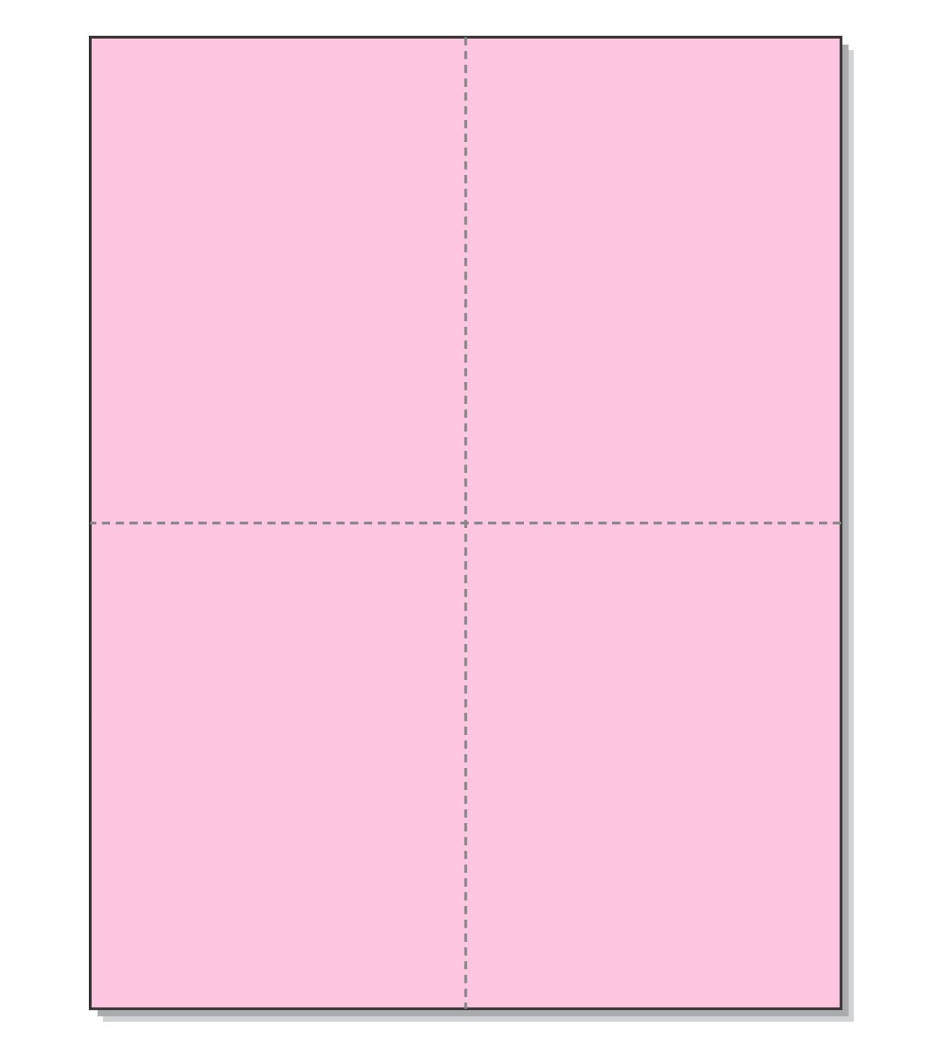 8-1/2 x11 Laser Cards 4 Up - Pink