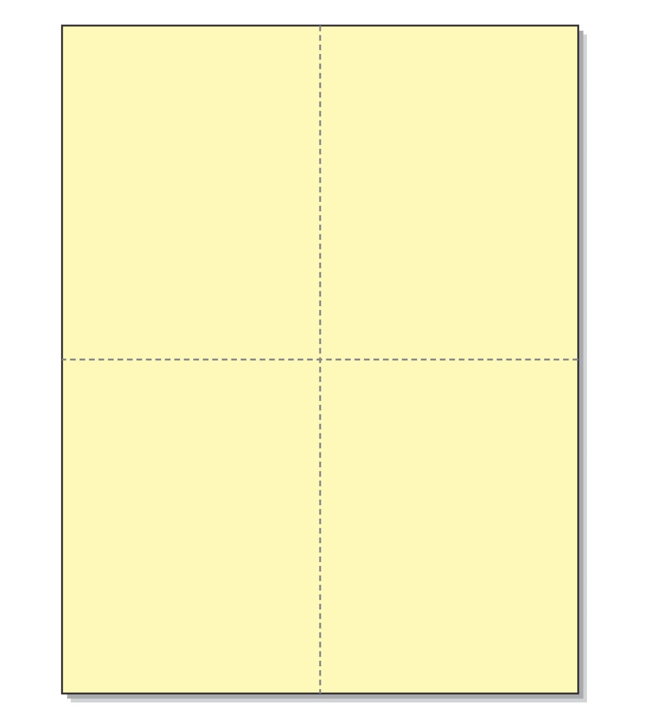 8-1/2 x11 Laser Cards 4 Up - Canary