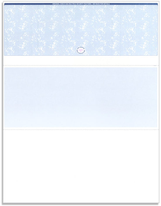 Blank Laser Top Check Paper, Blue