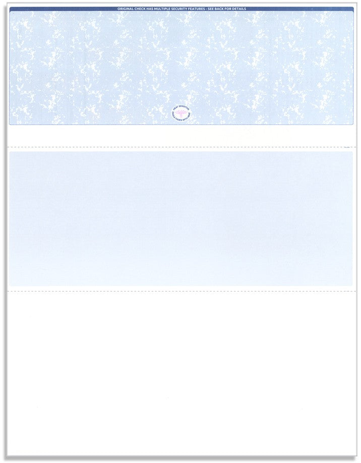 Blank Laser Top Check Paper, Blue