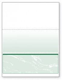 Blank Laser Bottom Check Paper, Green