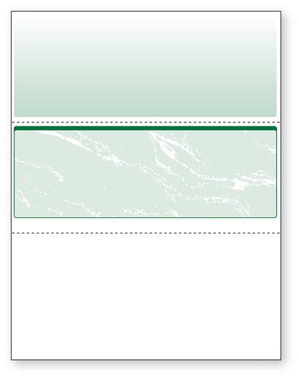 Blank Laser Middle Check Paper, Green