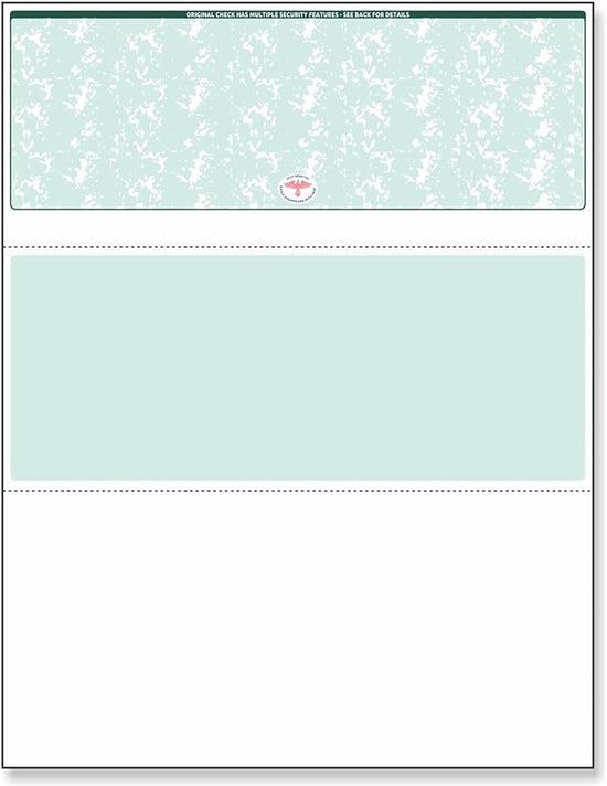 Blank Laser Top Check Paper, Green