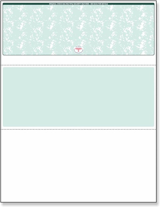 Blank Laser Top Check Paper, Green