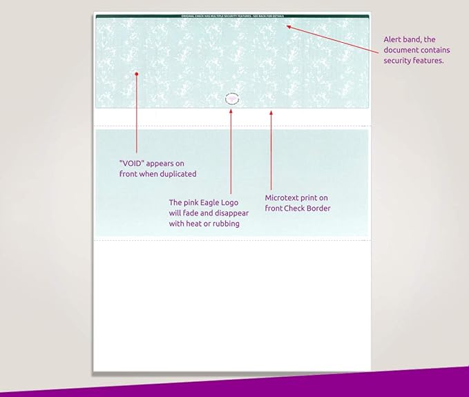 Blank Laser Top Check Paper, Green