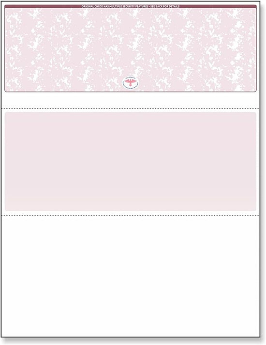 Blank Laser Top Check Paper, Burgundy