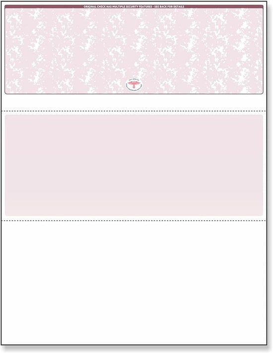 Blank Laser Top Check Paper, Burgundy