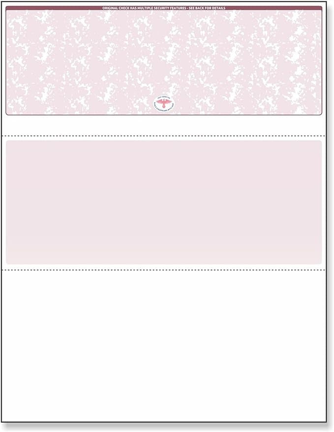 Blank Laser Top Check Paper, Burgundy