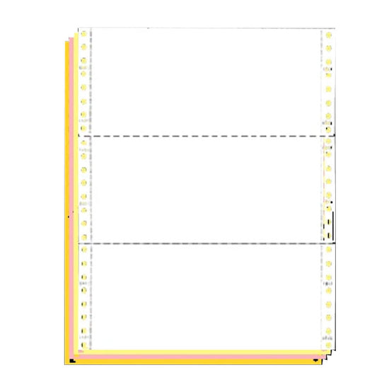 9-1/2 x 3-2/3" Continuous Computer Paper, Color, 4 Part, Side Perfs