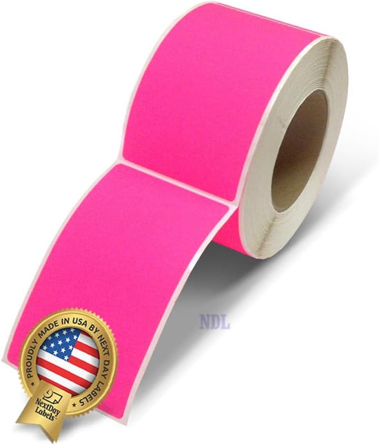 Rectangle Inventory Color Coding Labels - Pink - 3 x 5