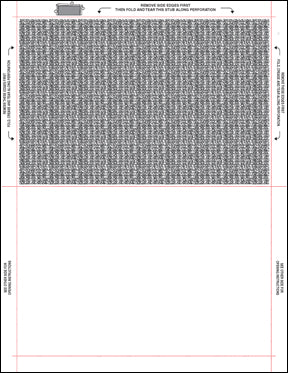 8 1/2" x 11" Pressure Seal Form, Multi-Purpose Blank Face, V Fold With Blockouts.