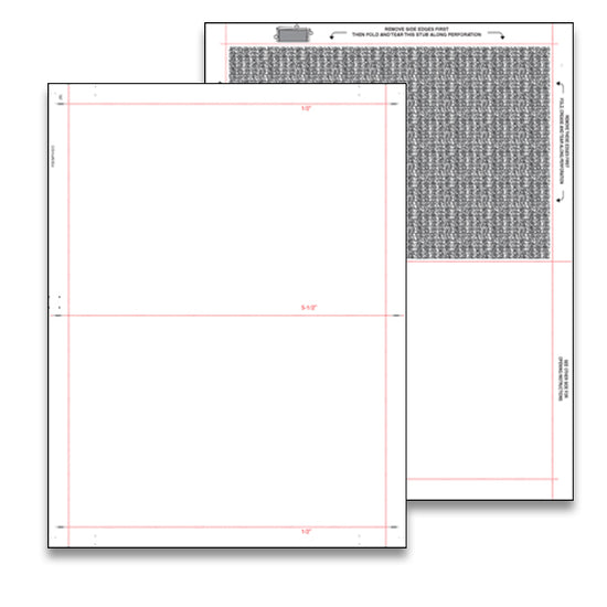 8 1/2" x 11" Pressure Seal Form, Multi-Purpose Blank Face, V Fold With Blockouts.