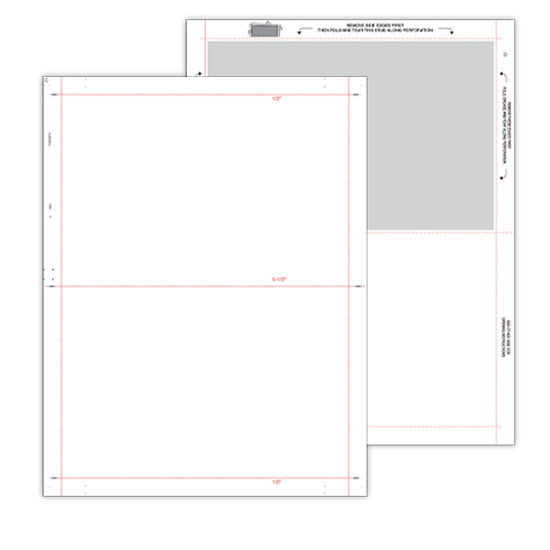 8 1/2" x 11" Pressure Seal Form, Multi-Purpose Blank Face, V Fold.