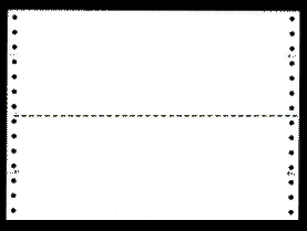 9-1/2 x 3-1/2" Continuous Paper, 20# White, 1 Part, Side Perfs
