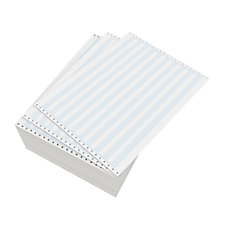 14-7/8 x 11" Continuous Paper 18# 1 Part 1/2" Blue Bar HL, No Side Perfs