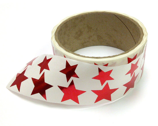 Metallic Foil Star Stickers, Red