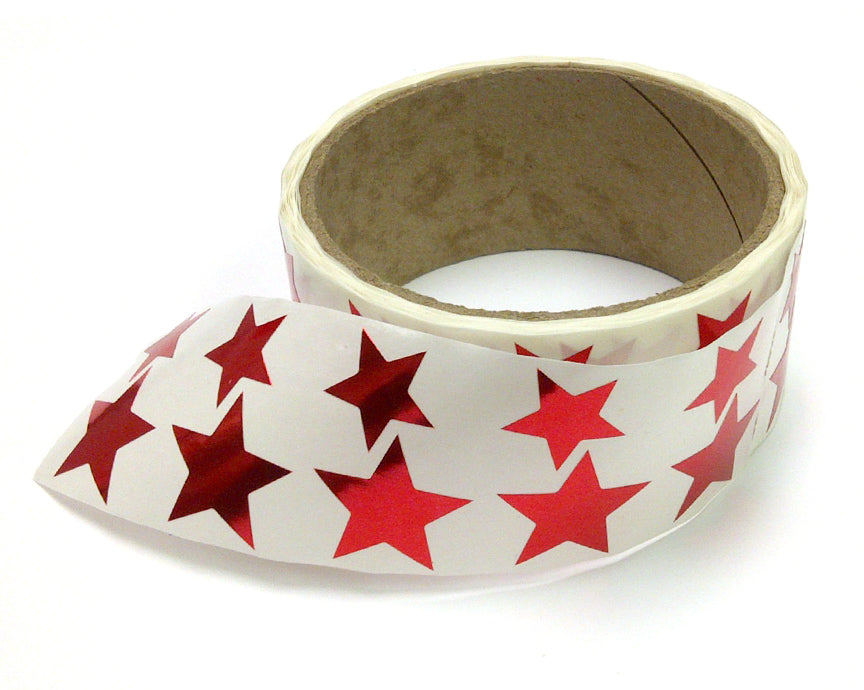 Metallic Foil Star Stickers, Red