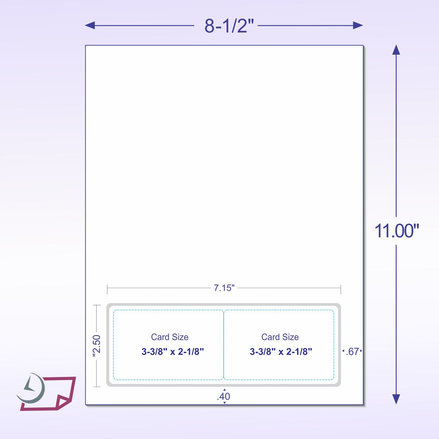 Integrated Card 7 mil polyester Duplex Printable 2 Cards on the bottom