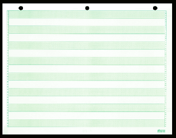11 x 8-1/2", 1/2" Green Bar Paper, With 3 Hole Punch 20#