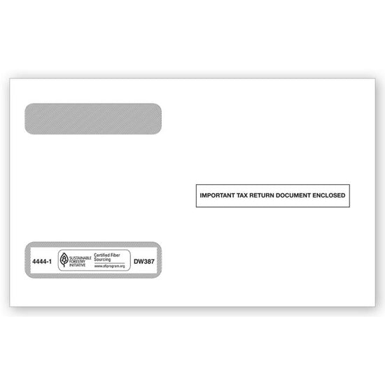 2025 4-Up Horizontal Laser W-2 Double-Window Envelope