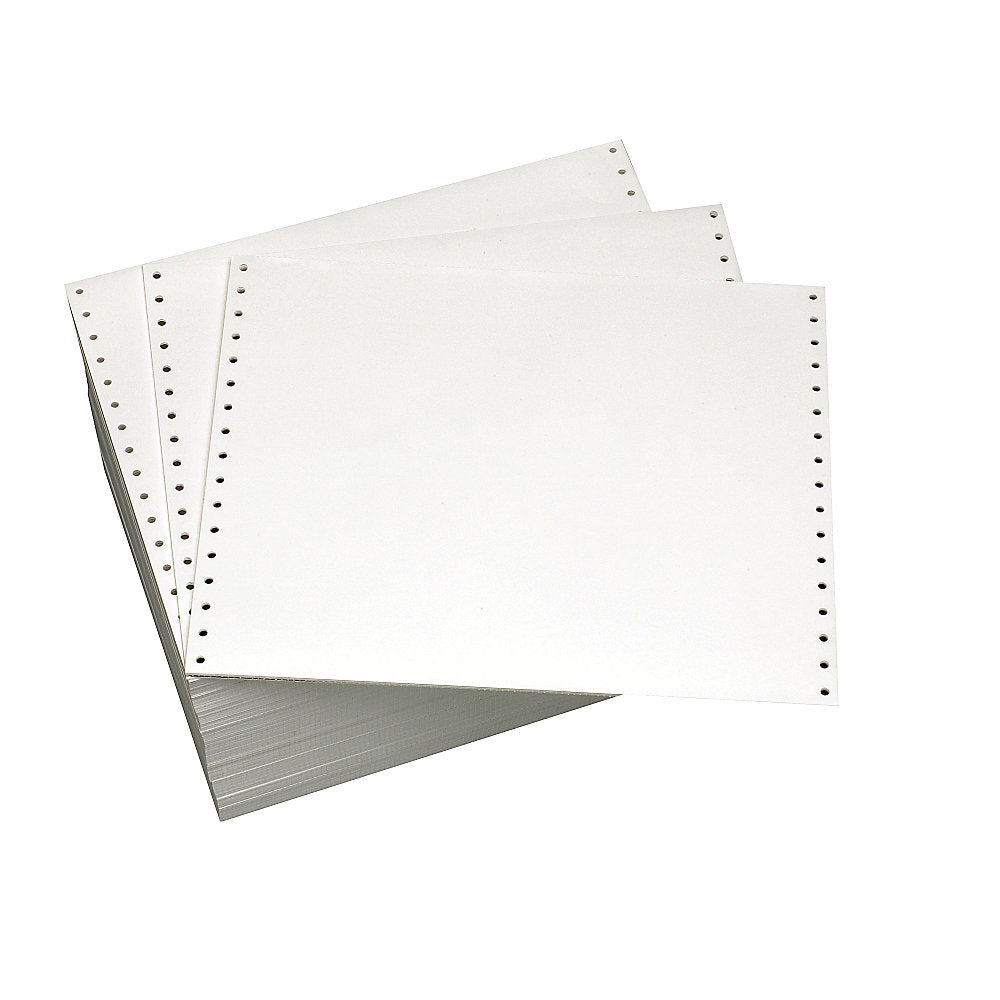 14-7/8 x11" Continuous Paper 15# White, 2 Part, No Side Perfs