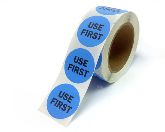 2" Inventory Control/Date 500 Permanent Labels Blue“Use First” Labels 3" Core