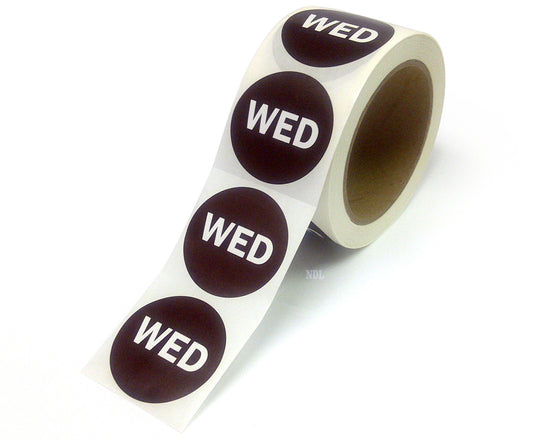 2" Inventory Control/Date 500 Permanent Labels Brown “Wed” Labels 3" Core