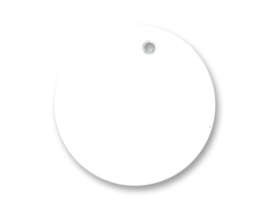 3" Strong Vinyl Circle Tags White